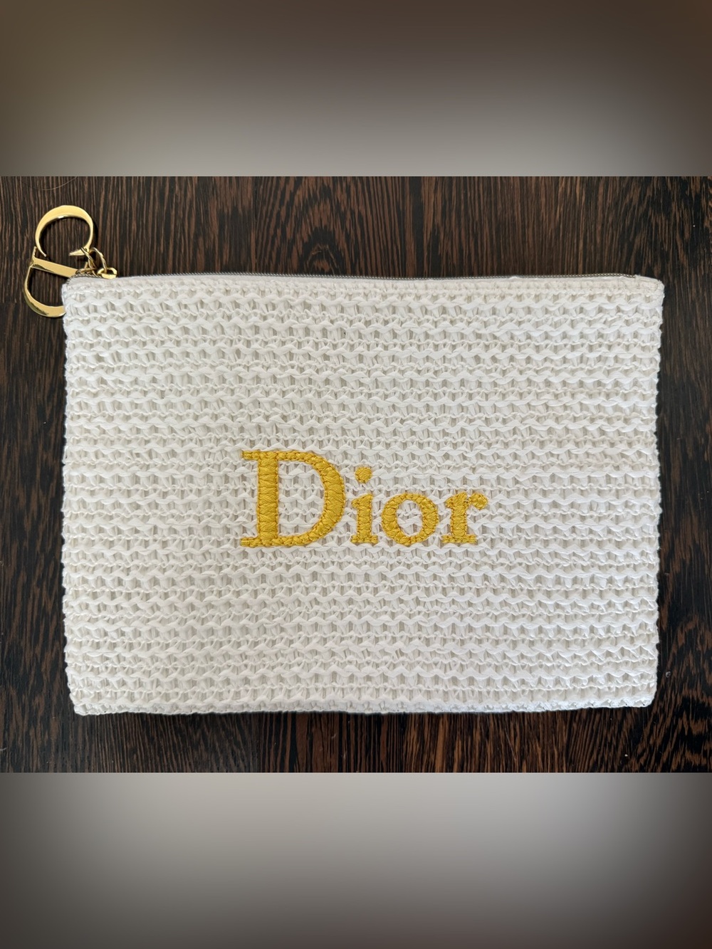 Dior Beauty Paper Raffia Toiletry Makeup Pouch